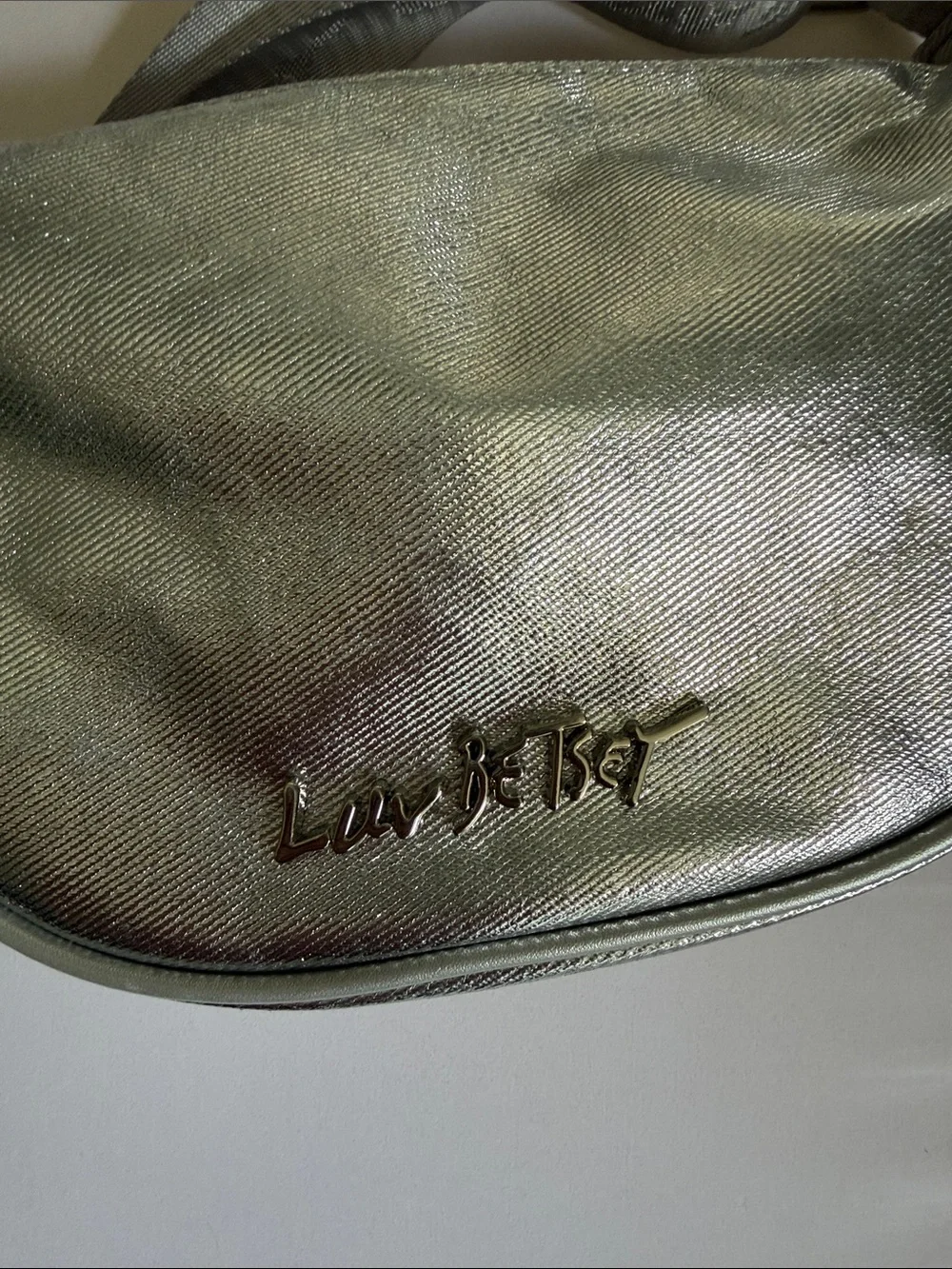 Luv Betsy metallic Silver Crossbody Bag with Adjustable Strap